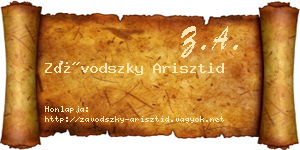 Závodszky Arisztid névjegykártya